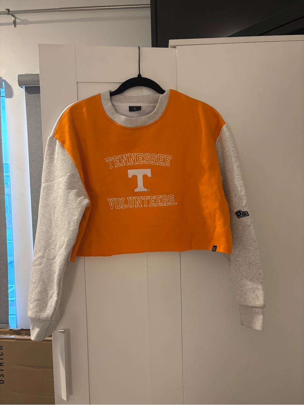 Tennessee Volunteers Cropped Crewneck Hype and Vice Sweatshirt - Orange/Gray